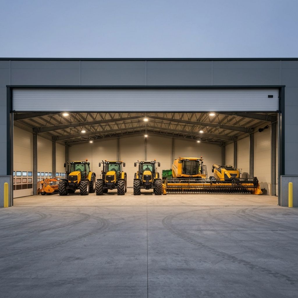 Agricultural warehouse with machinery in Colombia